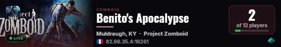 Benito's Apocalypse live status badge