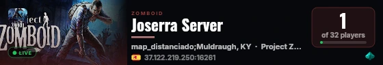 Joserra Server live status badge