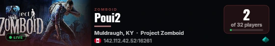 Poui2 live status badge