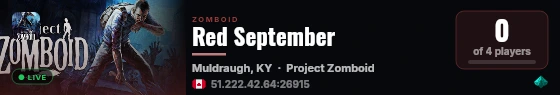 Red September live status badge
