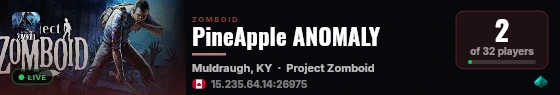 PineApple ANOMALY live status badge