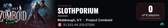 SLOTHPORIUM live status badge
