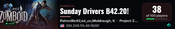 Sunday Drivers B42.20! live status badge