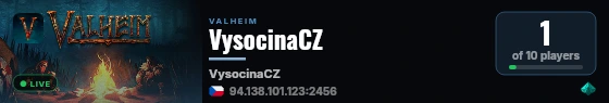 VysocinaCZ live status badge