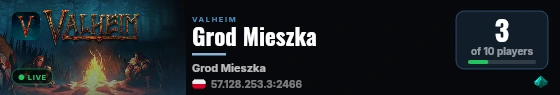 Grod Mieszka live status badge
