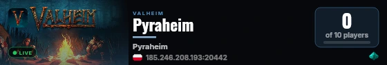 Pyraheim live status badge