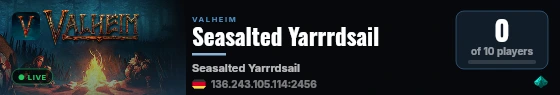 Seasalted Yarrrdsail live status badge