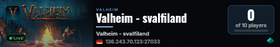 Valheim - svalfiland live status badge