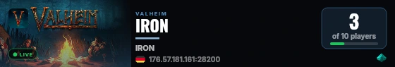 IRON live status badge