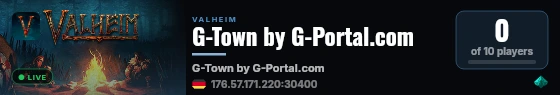 G-Town by G-Portal.com live status badge