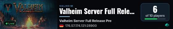 Valheim Server Full Release Prep live status badge
