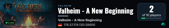 Valheim - A New Beginning live status badge