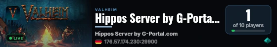 Hippos Server by G-Portal.com live status badge