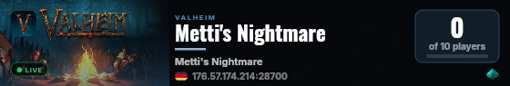 Metti's Nightmare live status badge