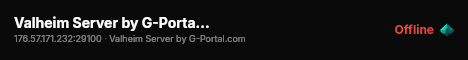 Valheim Server by G-Portal.com live status badge