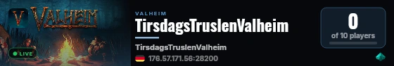 TirsdagsTruslenValheim live status badge