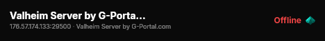 Valheim Server by G-Portal.com live status badge