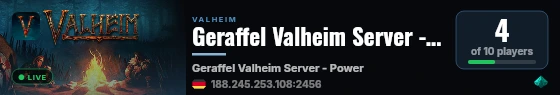 Geraffel Valheim Server - Powered by AMP live status badge