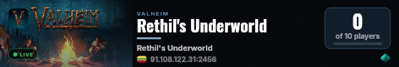 Rethil's Underworld live status badge