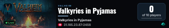 Valkyries in Pyjamas live status badge