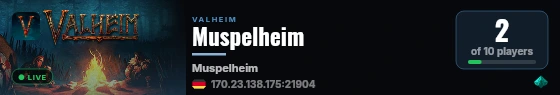Muspelheim live status badge