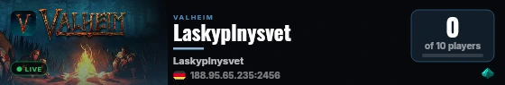 Laskyplnysvet live status badge