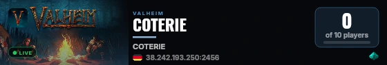COTERIE live status badge