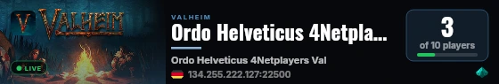 Ordo Helveticus 4Netplayers Valheim Server live status badge