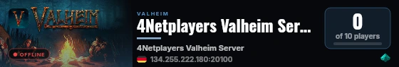 4Netplayers Valheim Server live status badge