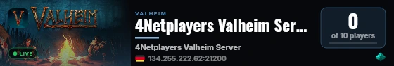 4Netplayers Valheim Server live status badge