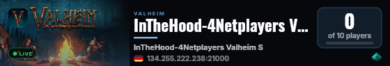 InTheHood-4Netplayers Valheim Server live status badge