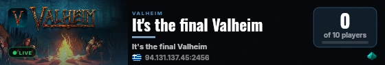 It's the final Valheim live status badge