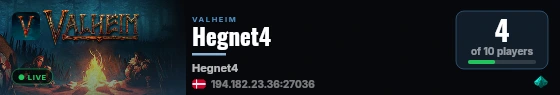 Hegnet4 live status badge