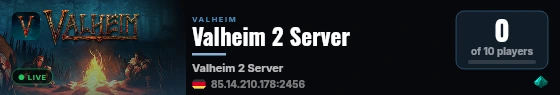 Valheim 2 Server live status badge