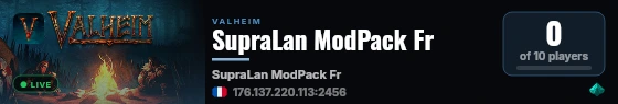 SupraLan ModPack Fr live status badge