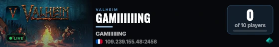 GAMIIIIIING live status badge