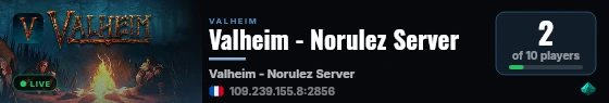 Valheim - Norulez Server live status badge