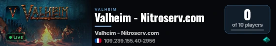 Valheim - Nitroserv.com live status badge