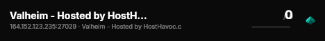 Valheim - Hosted by HostHavoc.com live status badge
