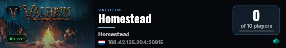 Homestead live status badge