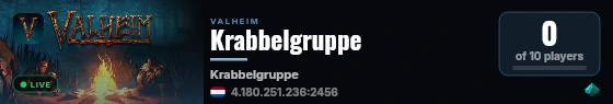 Krabbelgruppe live status badge