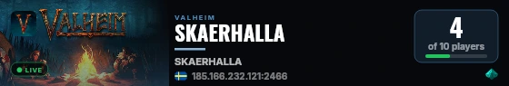 SKAERHALLA live status badge