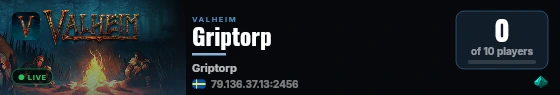Griptorp live status badge