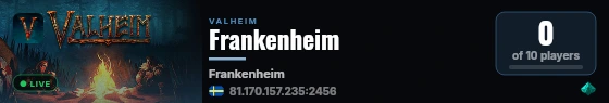 Frankenheim live status badge