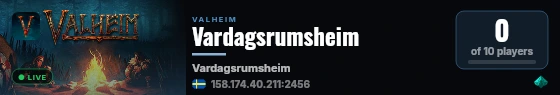 Vardagsrumsheim live status badge