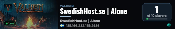 SwedishHost.se | Alone live status badge