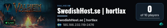 SwedishHost.se | hortlax live status badge