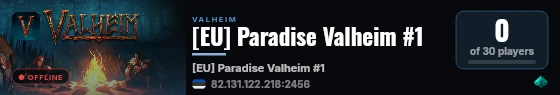 [EU] Paradise Valheim #1 live status badge