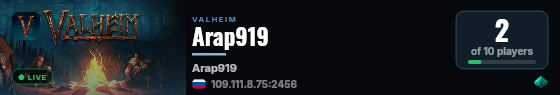 Arap919 live status badge