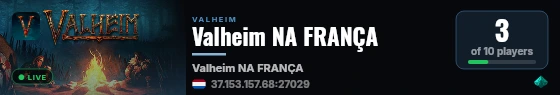 Valheim NA FRANÇA live status badge